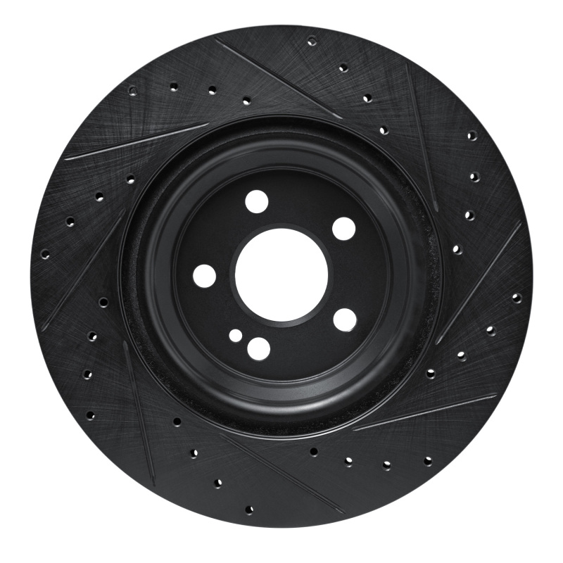 Mercedes-Benz GLS580 Brake Rotor (1) - Rear Left - R1 Concepts - Drilled & Slotted - Black - `20-`26